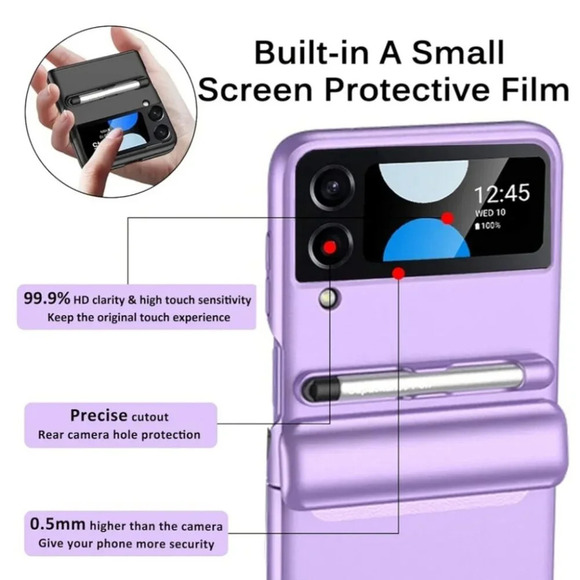 Samsung Galaxy Shockproof Case Z Flip 4 5G with S Pen Hinge Protection - Picture 5 of 7